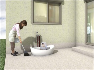 犬を外で洗える場所が欲しい 庭づくりhowto エクステリア 外構 造園専門店 百景 鳥取県全域対応